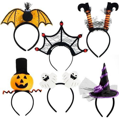 JOYIN 3 Pcs Halloween Headbands Pumpkin, Bat, Witch, Ghost, Witch Legs, Spider Web for Halloween Party, Costume, Trick or Treating, Cosplay Decoration (One Size Fits All)