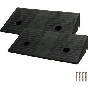 3.5" Rise 2pack Rubber Curb Ramps for Wheelchair Threshold Driveway Doorway Shed, Truck Car Motorcycle Bike Cart Lawn Mowers Angled Step Entry in Ramp, 7000lbs Heavy Duty Powersports Loading Ramp