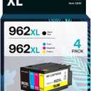 962XL Ink Cartridges Combo Pack Compatible for HP Ink 962 High Yield Work with HP OfficeJet Pro 9010 9012 9015 9020 9018 9025 9019Printers (4 Pack)