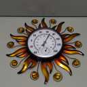 HOBYLUBY Indoor Outdoor Thermometer, Sun Wall-Mounted Thermometer with Humidity, Easy to Read Decorative Outside Thermometer for Patio, Garden, No Require Batteries