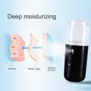 2 x Kingsmile Nano Mist Sprayer, Electric Nano Mister, Portable Face Mister for Eyelash Extensions & Daily Care, Mini Face Humidifier, Facial Mister with 1OZ /30ML Large Capacity Screwing Water Tank Black