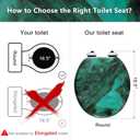 Angol Shiold Marble Slow Close Toilet Seat (Round, Dark Green)