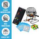Regal Bingo Deluxe Game Set for Adults and Kids - Includes 8 Inch Wheel Cage, 75 Balls, Master Board, 50 Cards and Colorful Chips - Fun Family Game Night