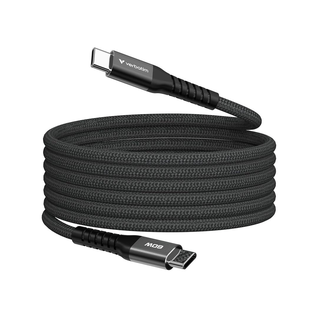 Verbatim 60W Magnetic Sync & Charge Cable 4.72 in  Black