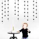 Black-Silver Birthday Graduation Party-Decorations Garland - 62ft Glitter Twinkle Little Star Hanging Streamers Banner Decor,Bachelorette Wedding Baby Bridal Shower New Years Supplies Backdrop Hugtmr