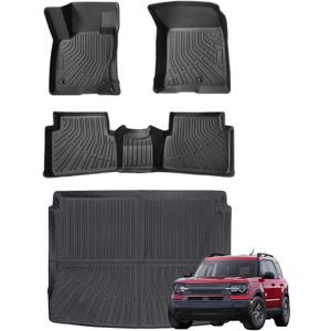 Joruoo-Floor Mats & Cargo Liner for 2021-2026 Ford Bronco Sport, TPE Car Floor Mats All-Weather Waterproof Heavy Duty Floor Liners Custom Fit for Bronco Sport Accessories