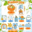 Liliful 12 Pcs Thanksgiving Little Pumpkin Baby Shower Decorations Honeycomb Table Centerpieces Fall Pumpkin Gender Reveal Party Decor for Girl Boy Table Autumn Birthday Party Supplies(Blue)