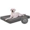 Vonabem Large Dog Bed Outdoor Waterproof Washable, Leather Pet Bed with Removable Cover Reversible, Durable Foam Orthopedic Anti-Slip Dog Pads Wipeable 36"x27" Grey