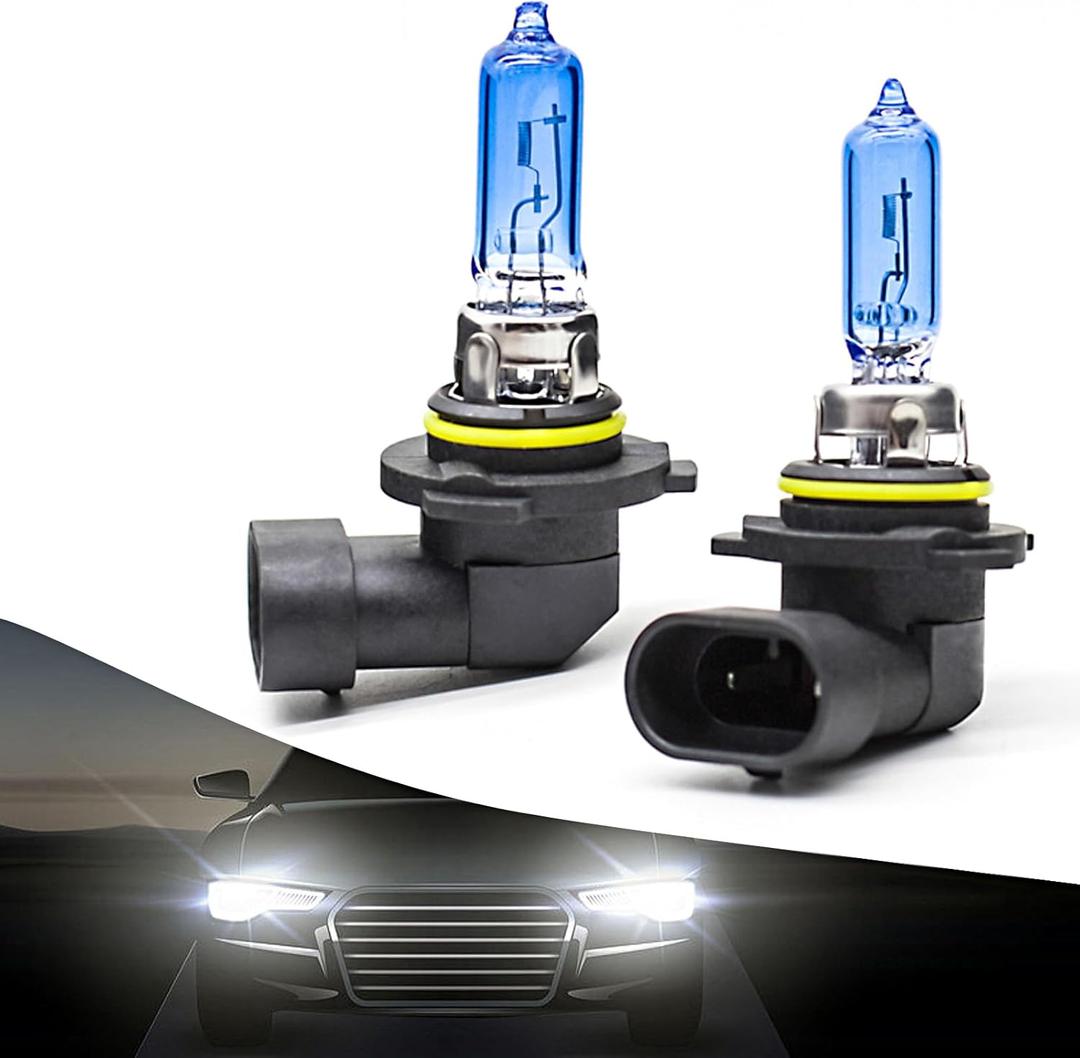 UGSHY 2 PCS Halogen Car Lighting Bulb Replacements, 12V Waterproof Quartz Glass Vehicle Low Beam Accessories, Universal Super Bright Automotive High Beam Light for Truck SUV Car (White Light #9005)