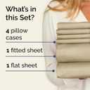 King 6 Piece Sheet Set - Comfy, Breathable & Cooling - Soft Hotel Luxury Bedding for Women, Men, Kids, Teens & Children - 1 Flat & 1 Fitted Sheet & 4 Pillowcases w/ Deep Pockets - Wrinkle Free - Beige