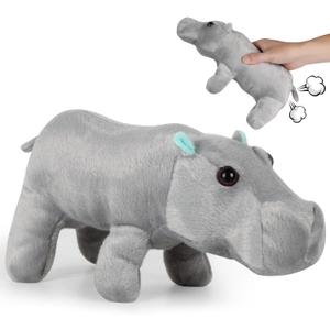 Freetoes Farting Hippo Stuffed Animal,14Funny Hippopotamus Stuffed Animal Fart Noise Maker,House Hippo Plush Toys,Funny Gag Gifts,Weird Things Office Pranks Stuff,Prank Noise Maker