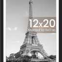 upsimples 12x20 Frame, Display Pictures 11x17 with Mat or 12 x 20 Without, Wall Hanging Photo Frames, Black, 1 Pack