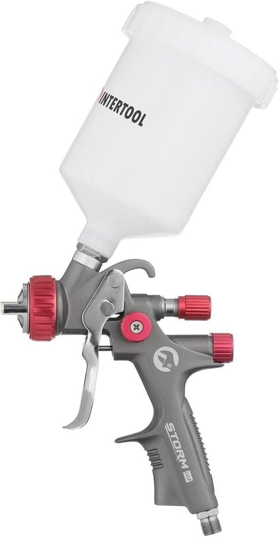 INTERTOOL LVLP Air Spray Gun with 1.3 mm Nozzle - Easy to Use & Clean - Car Paint Sprayer and House DIY Painting, Primer, Clear & Top Coat - 600 cc Cup - PT08-0143