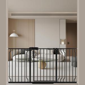 WAOWAO Baby Gate 52.76-62.2" Extra Wide Pressure Mounted Walk Through Swing Auto Close Safety Black Metal Toddler Kids Child Dog Pet Puppy for Stairs,Doorways,Kitchen (52.8-61.8"/134.11-156.97cm)