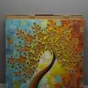 YaSheng Art - hand painted Wall Art, Modern Abstract 3D Textured Wall Art ,Golden Floral Oil Paintings ,Wall Art for Living Room, Bedroom Wall Decor, Framed Wall Art,Office Home Wall Decor Artwork 24x24inch (YS0032)