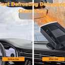 Car Heater, Portable 200W 12V Car Heater & Defroster, 2-in-1 Fast Heating & Cooling Fan, Plug in Car Heater for Windshield Defogger, 360 Rotatable Car Heaters for Vehicle,RV,SUV (Black&Silver)