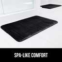 GORILLA GRIP Memory Foam Bath Mat, Soft Absorbent US Designed Bathroom Rug, Gripping Dots Machine Washable Bathmat, Cushioned Floor Mats, Shower Sink Rugs Room Dcor Accessories, 30x20 Black