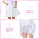 Toddler Girl Skirts with Shorts and Pockets Athletic Shorts Skirts for Girl A Line Scalloped Tennis Skater Skorts (White)