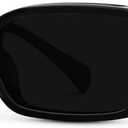 WearMe Pro WMP Eyewear Womens Slim Rectangular Sunglasses: 90s Compact Frame, Anti-Reflective Lenses, Minimal Style (Black)