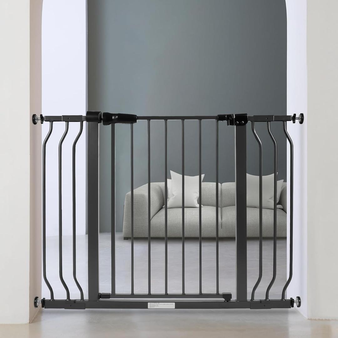 BalanceFrom Easy Walk-Thru Safety Gate for Doorways and Stairways with Auto-Close/Hold-Open Features, Fits 29.1-43.3 Inch Openings, Multiple Heights and Colors