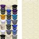 Dofilachy Hat Rack - Hat Organizer - Hat Racks for Baseball Caps, Visible Hat Holder - Baseball Hat Rack for Wall Door with 3 Hooks, 24 Deep Pockets (Beige,large)