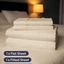 Sleepy Town Twin Size Bed Sheets - 3 Piece - Twin Sheet Set - Extra Soft, Comfy & Cooling - Easy Care - Shrinkage, Wrinkle & Fade Resistant - Brushed Microfiber - Deep Pocket Bed Sheets (Cream)
