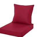 Comcaver Waterproof Outdoor Chair Cushion Set, Fade and Tear Resistant Patio Furniture Cushions with Removeable Covers, 19x19 Inch, Burgundy, 1 Set