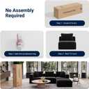 Avenco 141 6-Seat Modular Sectional Sofa Couch, Individually Wrapped Coil Support & Corduroy Fabric, Zero Assembly 6-Piece Set for Large Living Room, Black