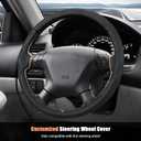 Aimato Customized Steering Wheel Cover for Honda Accord 2003-2007/Odyssey 2005-2010,Thin,Anti-Slip,Scratch-Resistant Exclusive Car Accessory for Honda,Nappa Black