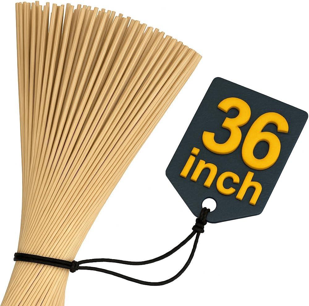 50 Pcs Smores Sticks - 36 Inch Long 5mm Thick Bamboo Skewers for Grilling Long Marshmallow Roasting Sticks for Campfire Skewers for Fire Pit to Making Kabobs, Hot Dog, Fruit, Crafts & Flower Bouquets