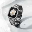 Supoix Compatible with Apple Watch Band 38/40/41/42/44/45/46/49mm+ Case, Women Jewelry Bling Diamond Rhinestone Replacement Metal Bands & 2 Pack PC Protector Case for iWatch Ultra 3/2/1 Series 11/10/9/8/7/6/5/4/3/2/1/SE