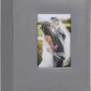 RECUTMS Photo Albums 4x6 Photos 200 Pocket Black Pages PU Leather Slip In Photo Picture Small Album For Family Anniversary Wedding Memo Slot Children Holiday AlbumGrey