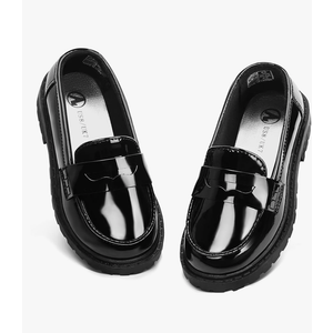 Girls Dress Shoes Chunky Loafers for Girl Platform Penny Loafers School Uniform Slip On Shoes
Color: Black
Size: 9 Toddler