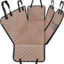 Mancro Back Seat Pet Cover for Dogs, 2025 Upgraded 600D Heavy Duty Waterproof & Scratch-Resistant Dog Hammock for Car, Car Cover for Dogs with Sedan, Trucks and SUVs, Standard, Khaki (Standard (54" W x 55" L))