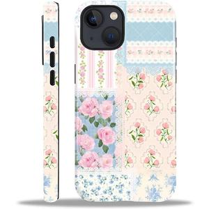 COTAIL Case Designed for iPhone 15, Hybrid 2-Layer Case, Military-Grade Protection Durable Shockproof Anti-Scratch Phone Case, Floral Lace Patchwork