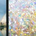 Window Privacy Film, Decorative Glass Film, Non-Adhesive Static Cling (Gorgeous Colors, 23.6"X157.4")