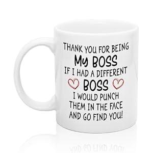 XQLZY Colleague Boss Funny Coffee Mug, Colleague Boss Office Mug, Work Gifts for Work Partner Chief, Birthday Present for Men Women Worker