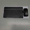 Rechargeable Bluetooth Keyboard and Mouse Combo, Universal Ultra-Slim Wireless Keyboard Mouse Set for Android Windows iPad iPhone Samsung Tablet Portable Compact Keyboard Set (Black)