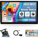 [1G+32G] Android 13 Car Stereo for Nissan Sentra 2013-2017 with GPS Navigation Head Unit Bluetooth Car Radio 10.1 Inch HD Touchscreen Mirror Link WiFi FM/RDS Radio USB SWC+Backup Camera Mic