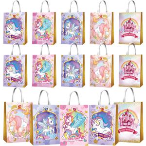 KULUJIA 20 PCS Party Favor Bags for Birthday Party Supplies, Party Gift Goody Treat Candy Bags Goodie Bags for Party Girls Kids Birthday Decorations