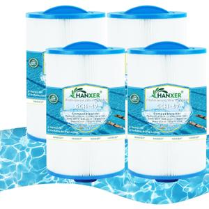 HANXER® 6CH-47 Spa Filter Cartridge Replaces for FC-0315, PTL47W-P4, 373043, 6H9-223-01, 03FIL1500, 60471 Hot Tub Filter, 47 sq.ft, 4 Pack