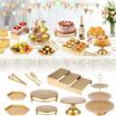 12 PCS Gold Cake Stand Set, Dessert Table Display Set with Metal Cupcake Stand and Cake Stands for Party, Wedding, Birthday, Anniversary, Baby Shower, Thanksgiving, Christmas