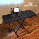 Explore Land Stretchy 88 Keys Piano Keyboard Dust Cover with Music Stand Opening for Digital Electronic Piano (88key, Black)