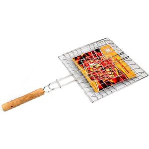 Barbeque Grill Basket, Portable BBQ Grilling Baskets with Long Handle, Stainless Steel Grilling Basket for Fish Vegetables Steak Shrimp Chops Outdoor Grill Tool Accessories