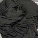 HolidayIdeas 2 Pack Spandex Table Skirt for 6 Ft Rectangle Tables, Black Fitted Stretch Tablecloth 30 x 72 Inch, Wrinkle Resistant Ruffle Design for Wedding Banquets, Trade Shows, Parties
