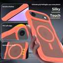Magnetic for iPhone Air Case, (Compatible with Magsafe) Curly Wavy Frame Hard Translucent Matte Clear Back Cover for Women Men TPU Bumper Shockproof Phone Case (Orange)