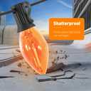 C7 LED Christmas Lights, 12FT Black Wire with 12 Orange Vintage Bulbs, Outdoor Indoor Hanging Lights for Porch, Garden, Backyard, Balcony, Holiday Party Dcor