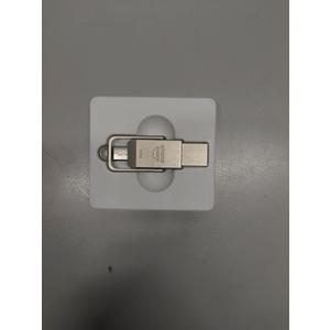 Amazon Basics 128GB USB Flash Drive, Thumb Drive Memory Stick with USB C and USB A Dual Ports, Champagne Silver