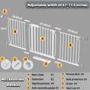 Extra Wide Walk Through Baby Gate with Door,67-71.5 Inch Wide Presure Mounted No Drill Metal Auto Close Child Gate for Stair Doorway - Indoor Outdoor Safty Gate for Toddler Dog Doggie, White