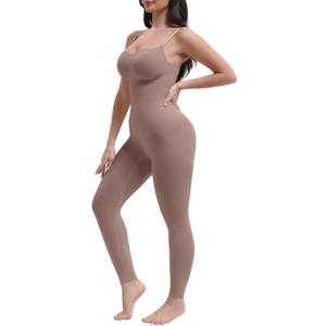 SHAPERX Women's Full Body Tummy Control Shapewear High Waisted Seamless Compression Leggings Stretchy Shaper Bodysuit, SZ5809-Sienna-L/ XL